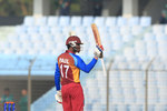 Keemo Paul celebrates after scoring 50 runs