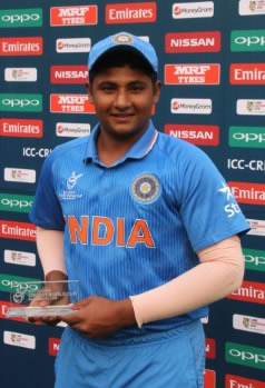 Sarfaraz Khan, player of the match against Ireland