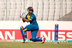 Avishka Fernando sweeps one to fine leg