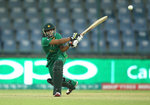 Sidra Ameen of Pakistan hits out during the Women's ICC World Twenty20