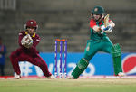 Nigar Sultana of Bangladesh in action with Merissa Aguilleira of the West Indies during the Women's ICC World Twenty20