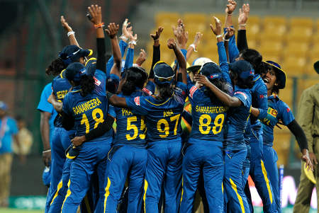 Team Sri Lanka celebrates after winning