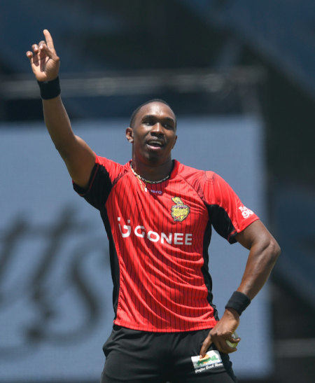 DJ Bravo after taking a wicket