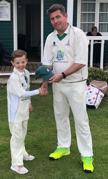 Jack Paterson awarded his cap by Tom Paterson