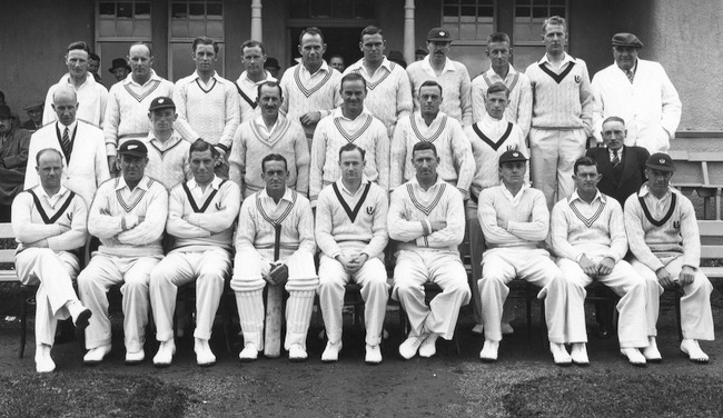 Both teams before the match, Scotland v New Zealand 1937