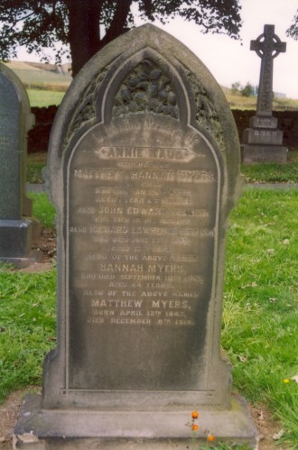 Last resting place of Matthew Myers