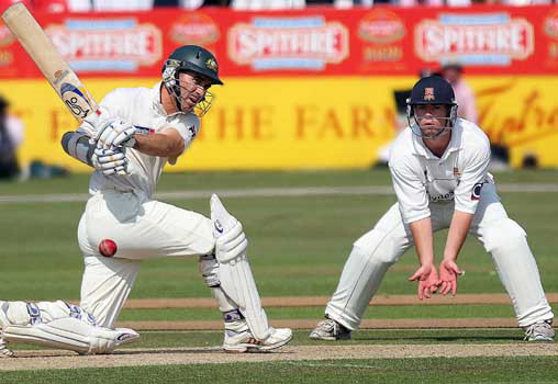 Langer clips the ball