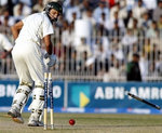 Shahid Afridi is bowled out