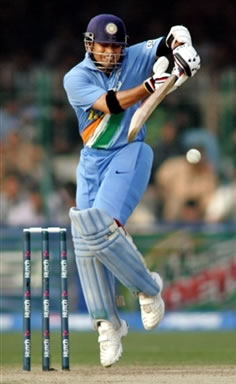 Sachin Tendulkar plays a stroke