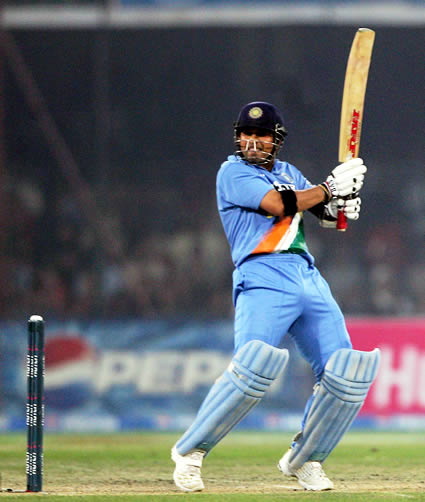 Sachin Tendulkar plays a cut shot