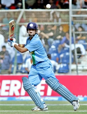 Gautam Gambhir plays a stroke