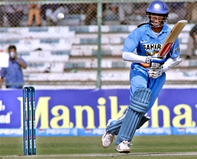 Rahul Dravid plays a shot