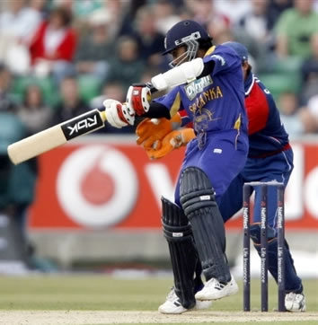 Jayawardene plays a shot