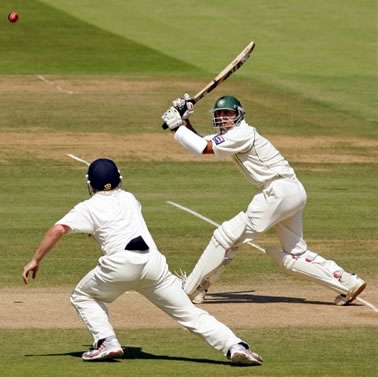 Faisal Iqbal plays a shot