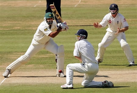 Inzamam-ul-Haq plays a shot